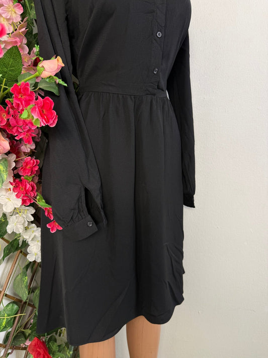 Robe mi longue évasée long manche - Perluna Store - kinshasa
