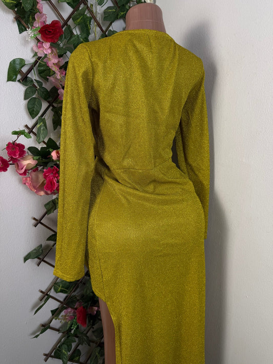 Robe moulante à paillettes long fente  - Perluna Store - kinshasa