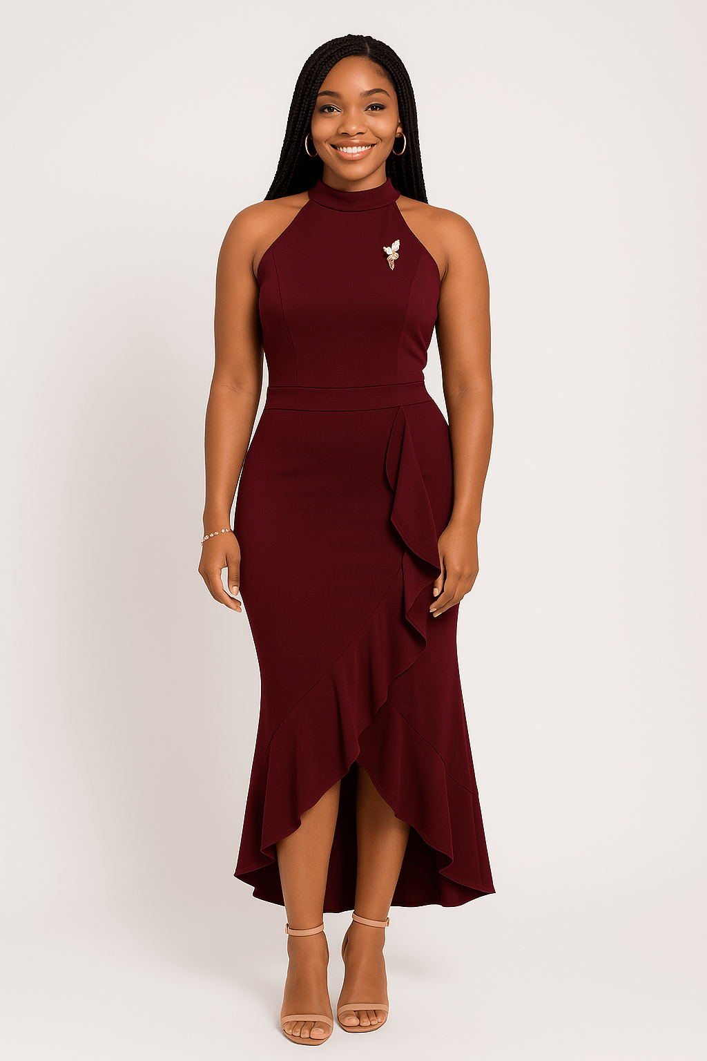 Robe moulante à pente volant  - Perluna Store - kinshasa