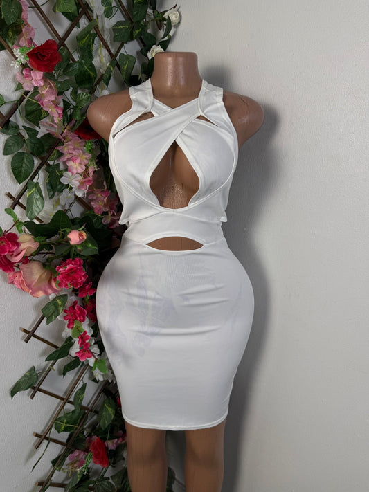 Robe moulante dos croisé  - Perluna Store - kinshasa