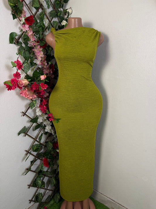 Robe moulante longue une épaule torsader - Perluna Store - kinshasa