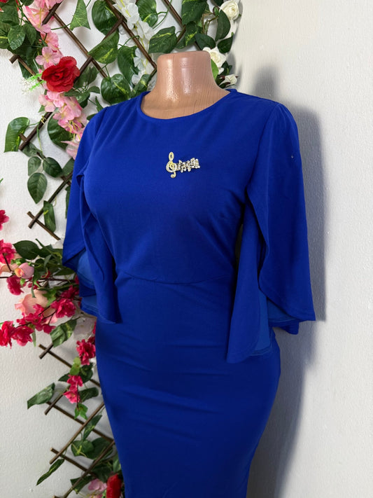 Robe moulante manche 3/4 volant - Perluna Store - kinshasa