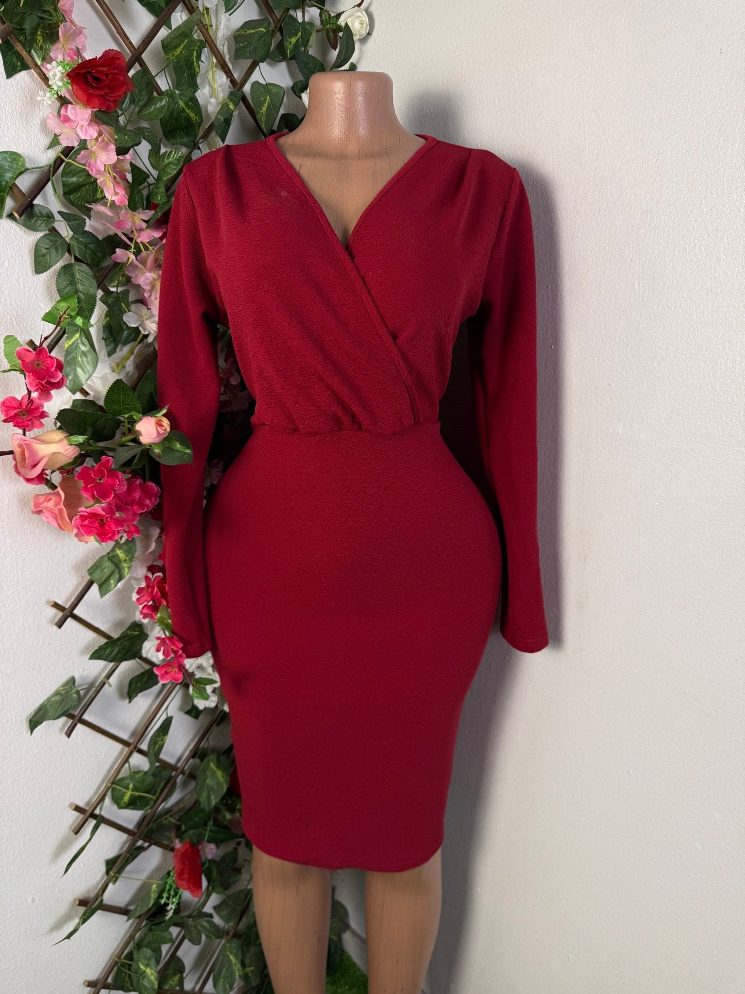 Robe moulante manche longue - Perluna Store - kinshasa