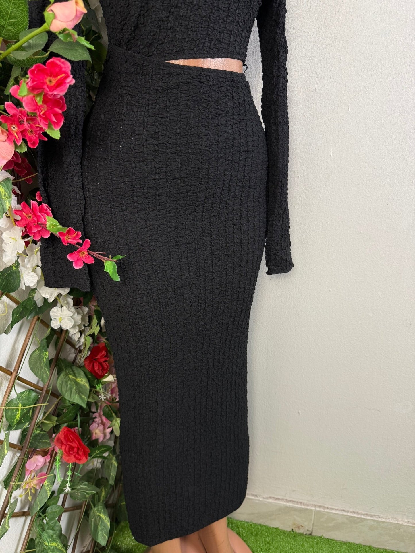 Robe moulante manches longues - Perluna Store - kinshasa