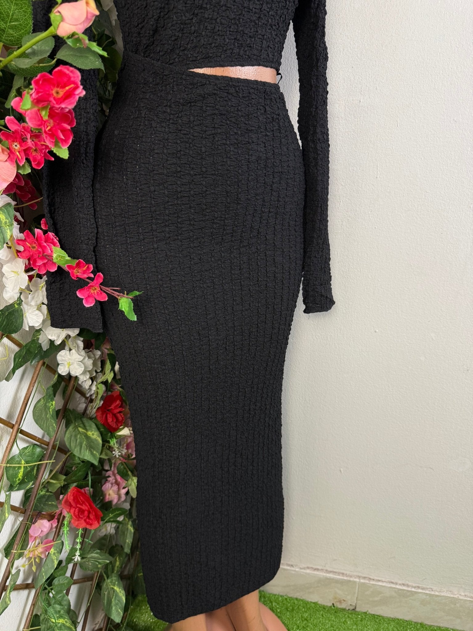 Robe moulante manches longues - Perluna Store - kinshasa