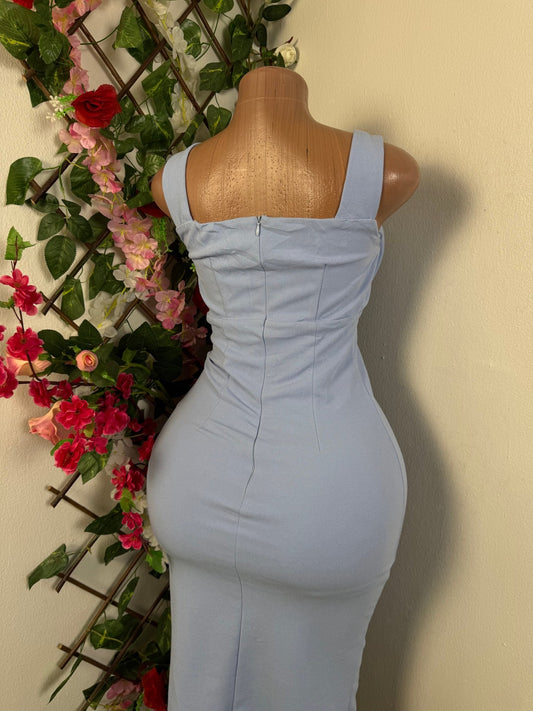 Robe moulante mi longue avec fente - Perluna Store - kinshasa