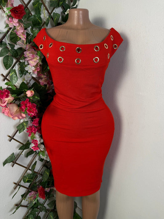 Robe moulante mi longue décolleté bateau - Perluna Store - kinshasa