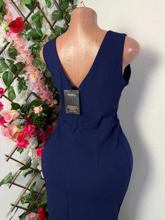 Robe soirée longue avec fente colle en V - Perluna Store - kinshasa