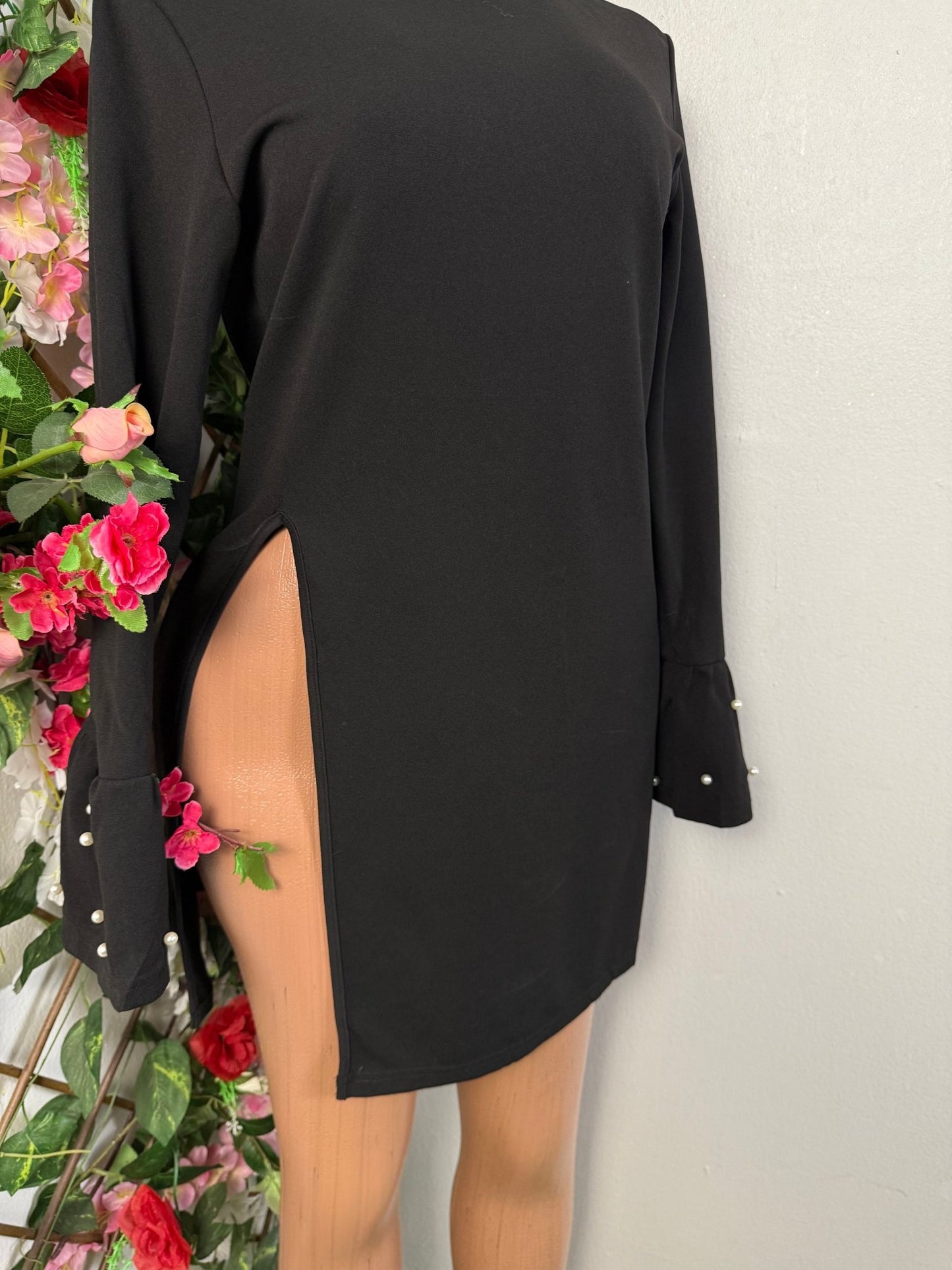 Robe top manche longue avec fente  - Perluna Store - kinshasa