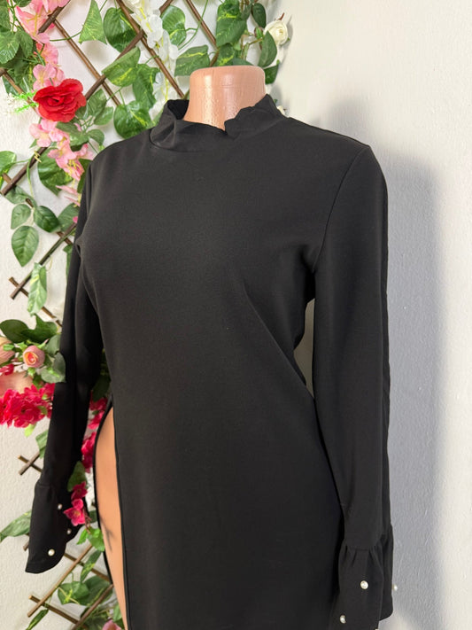 Robe top manche longue avec fente  - Perluna Store - kinshasa