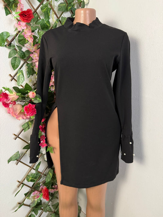 Robe top manche longue avec fente  - Perluna Store - kinshasa