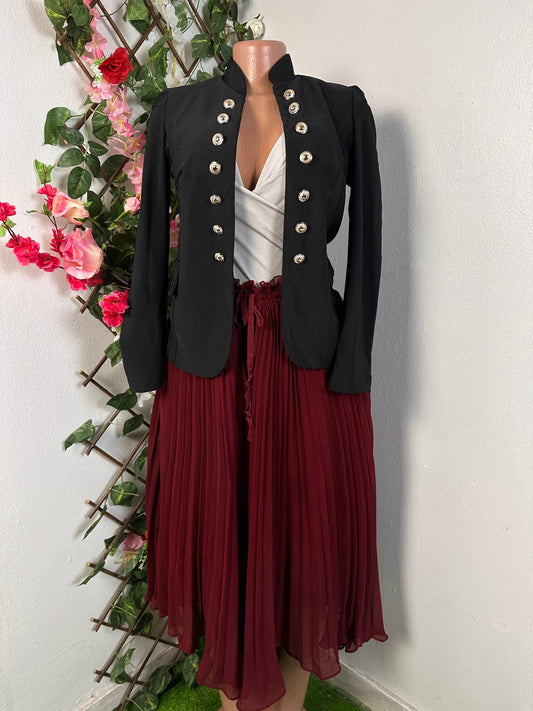 Veste blazer moderne pour femme style officiers couleur noir à bouton manche longue - Perluna Store - kinshasa
