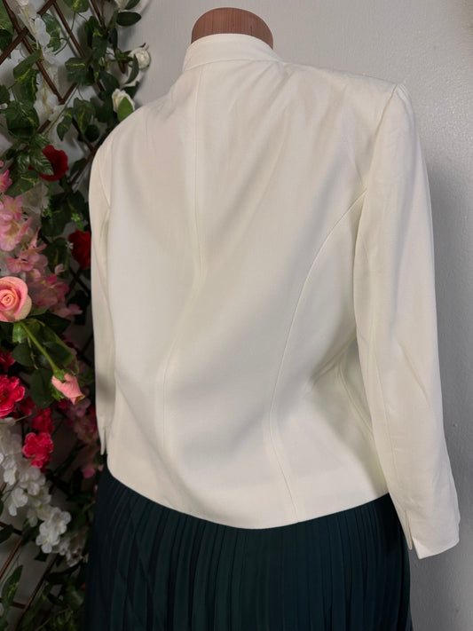 Veste blazer pour femme blanche sans bouton manche longue - Perluna Store - kinshasa