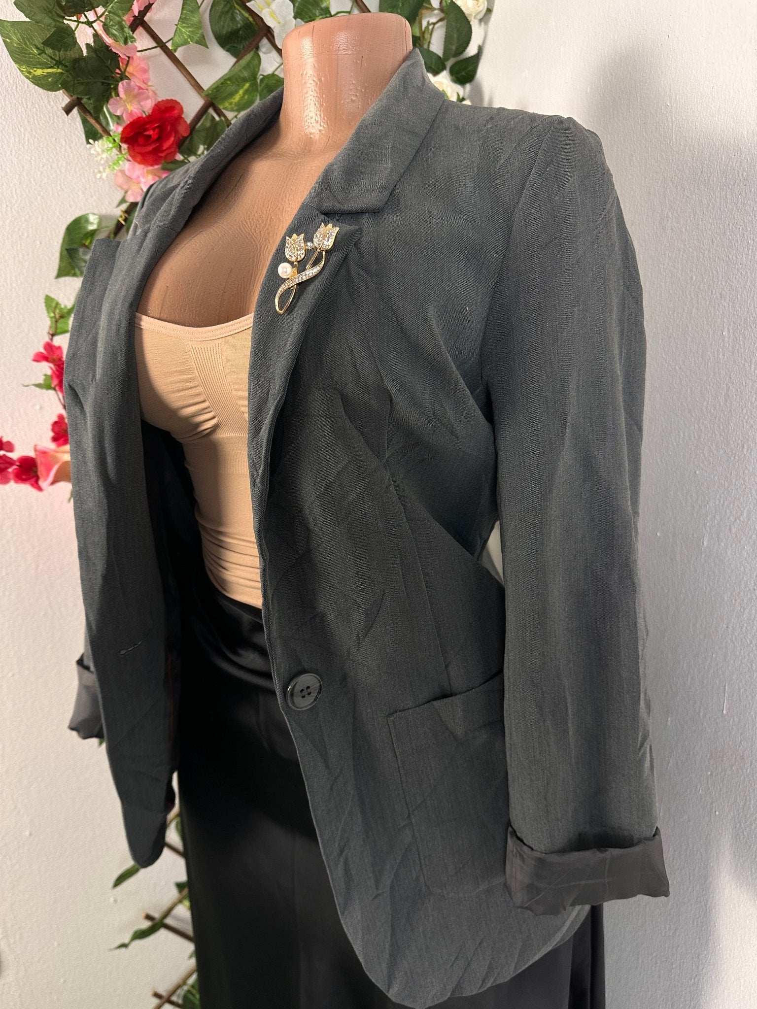 Veste blazer pour femme couleur gris - Perluna Store - kinshasa
