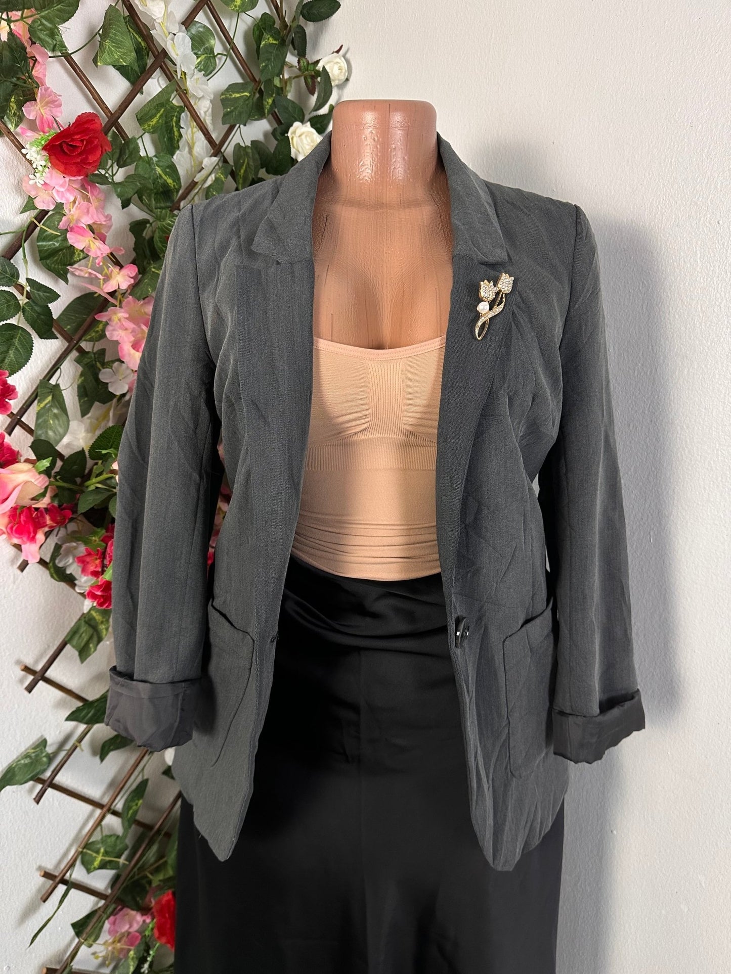 Veste blazer pour femme couleur gris - Perluna Store - kinshasa