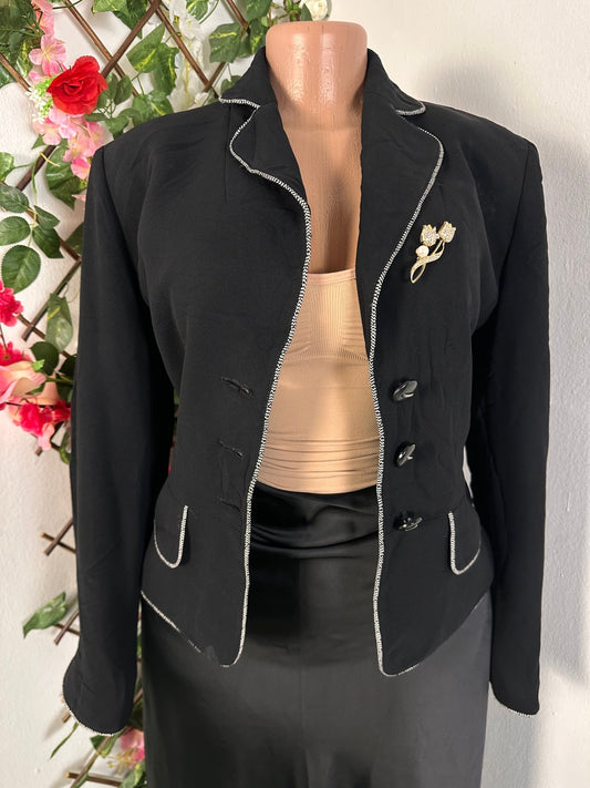 Veste blazer pour femme couleur noire en coton - Perluna Store - kinshasa