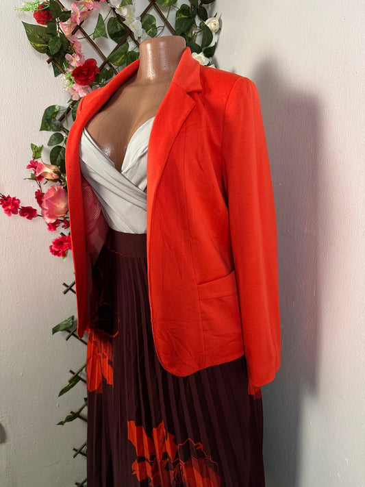 Veste blazer pour femme couleur orange sans bouton manche longue - Perluna Store - kinshasa