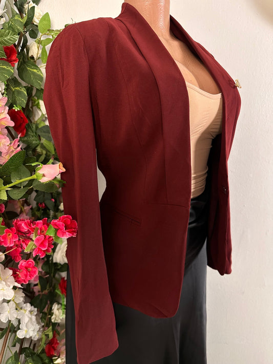 Veste blazer pour femme couleur rouge bordeaux - Perluna Store - kinshasa