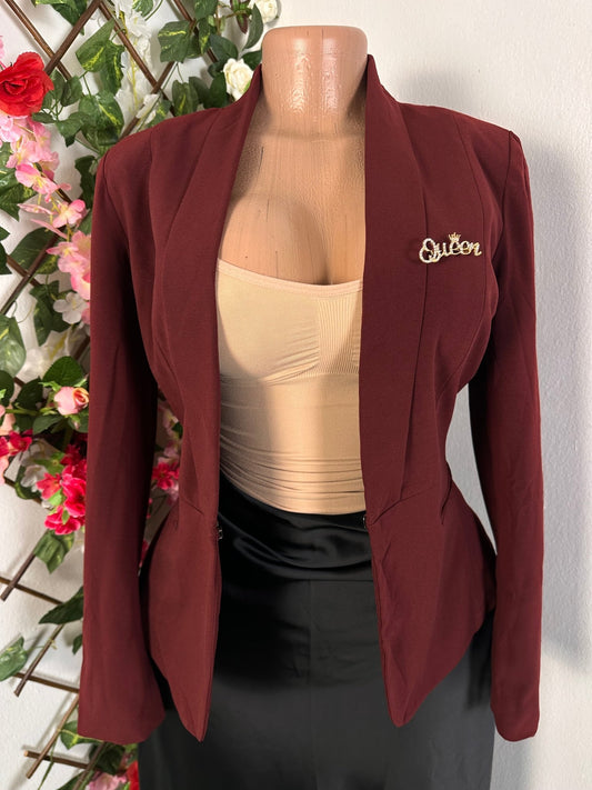 Veste blazer pour femme couleur rouge bordeaux - Perluna Store - kinshasa