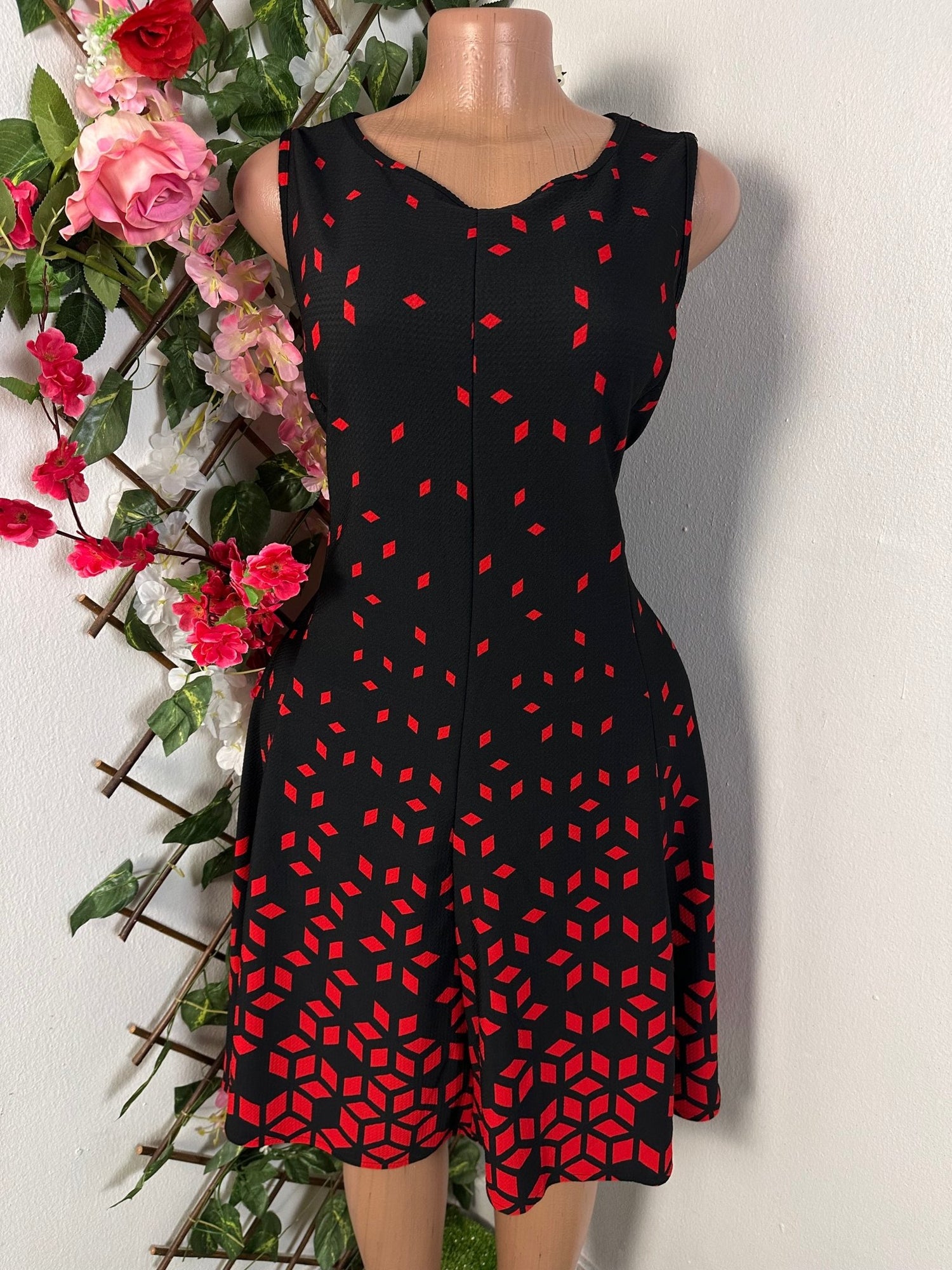 Robe évasée sans manche à colle rond - Perluna Store