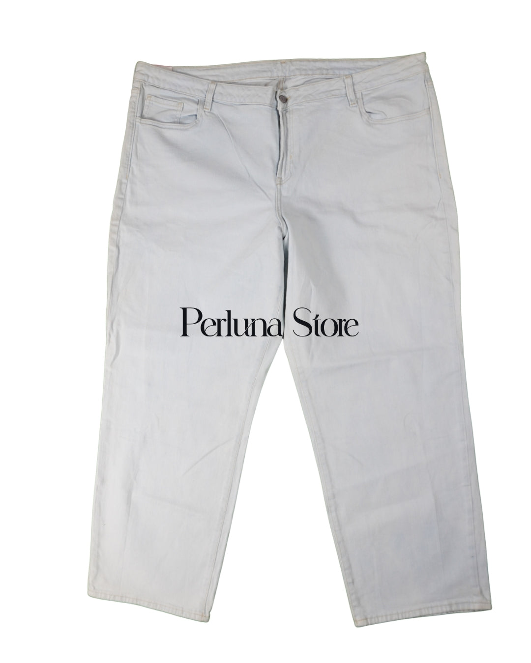 Pantalon Jeans Straight delave pour femme taille 48