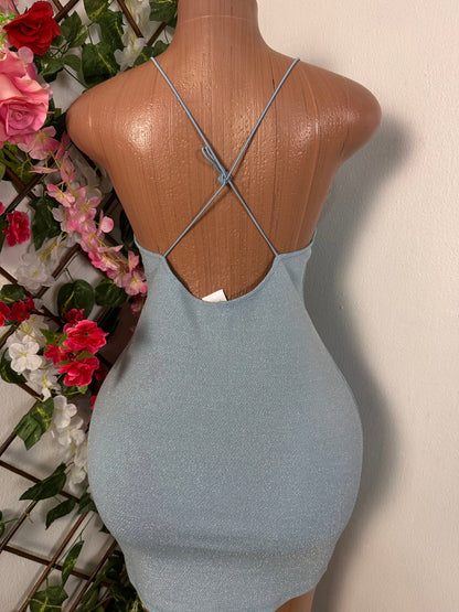 Robe moulante courte a fine bretelle avec de paillette - Perluna Store