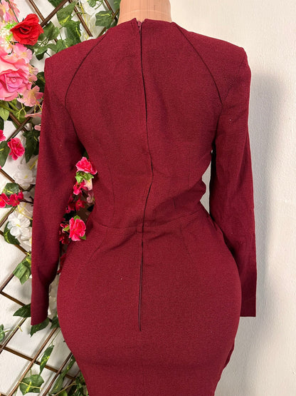 Robe élégante manche longue décolleté plongeant - Perluna Store