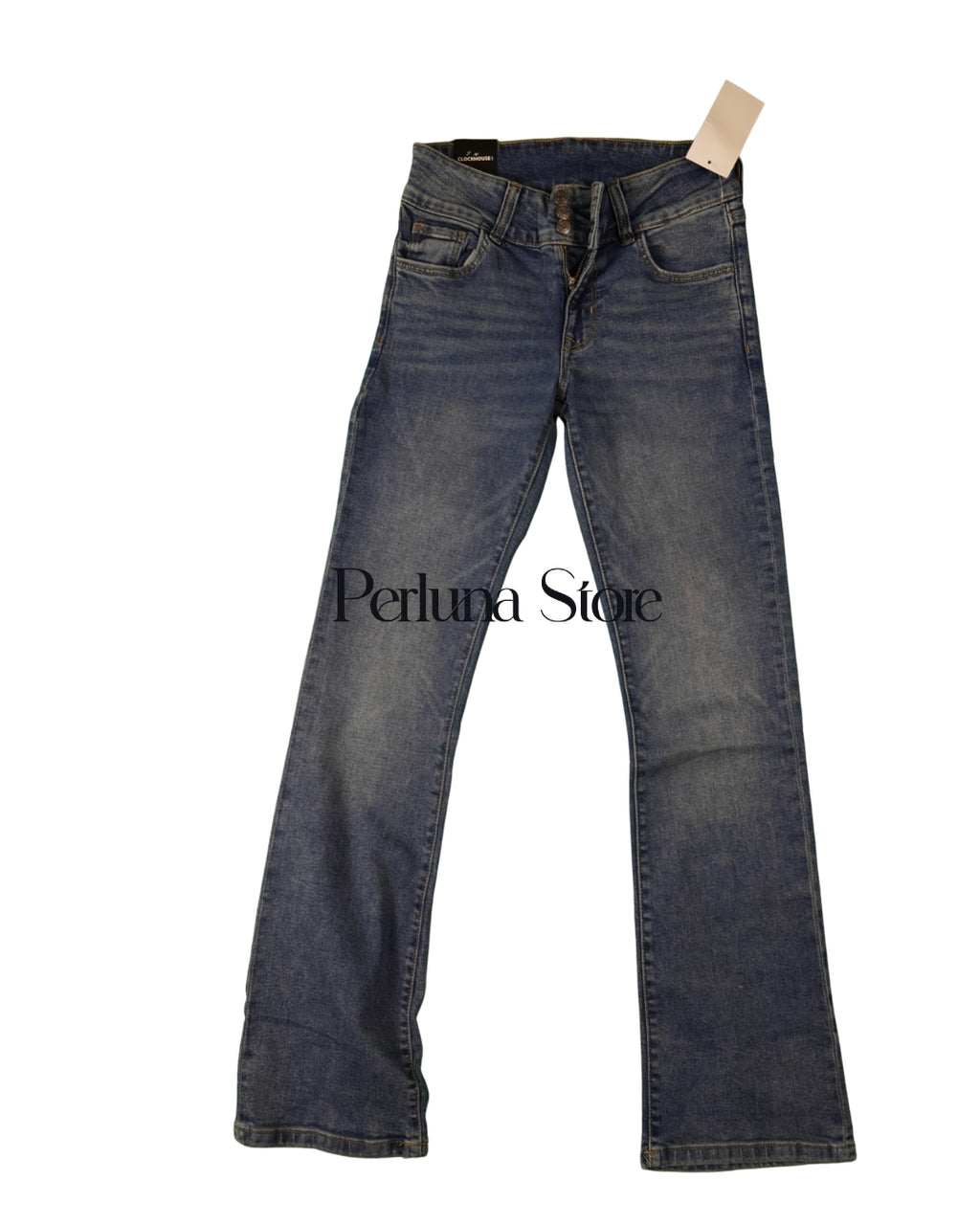 Pantalon Jeans Bootcut troues delavé pour femme taille 28