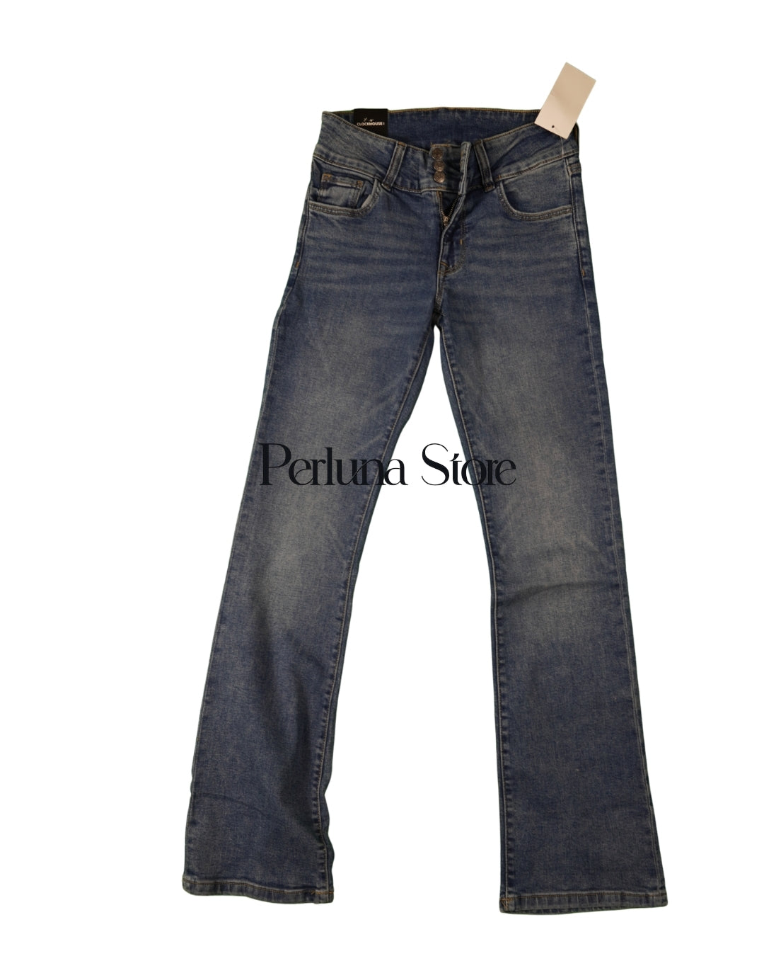 Pantalon Jeans Bootcut troues delavé pour femme taille 28