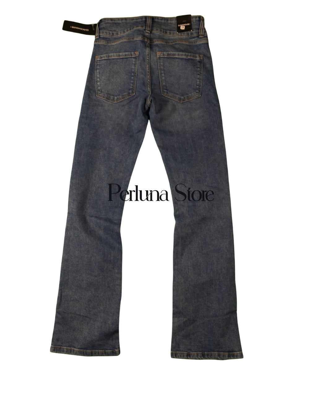 Pantalon Jeans Bootcut troues delavé pour femme taille 28
