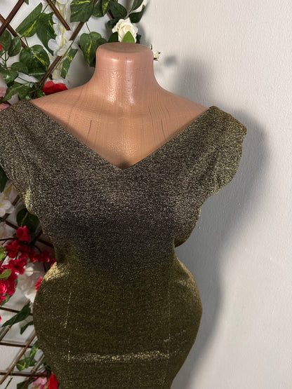 Robe soirée en pailleté colle bateau sans manche - Perluna Store