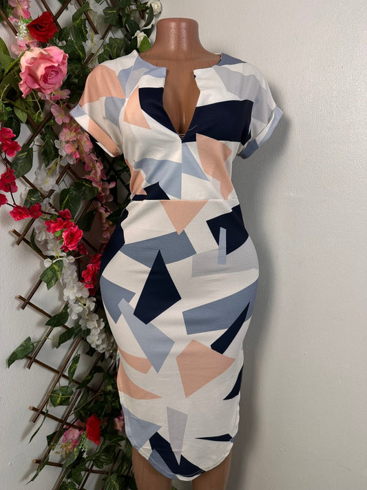 Robe légère décontracté colle rond demi ouvert mini manche retroussé - Perluna Store