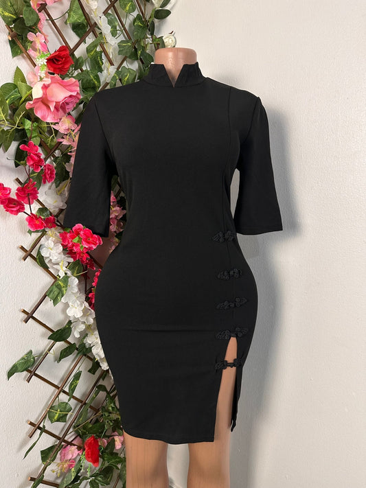 Robe moulante courte à épingle colle montant manche courte - Perluna StorePerluna Store
