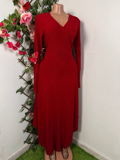 Robe longue confortable à colle en V - Perluna Store