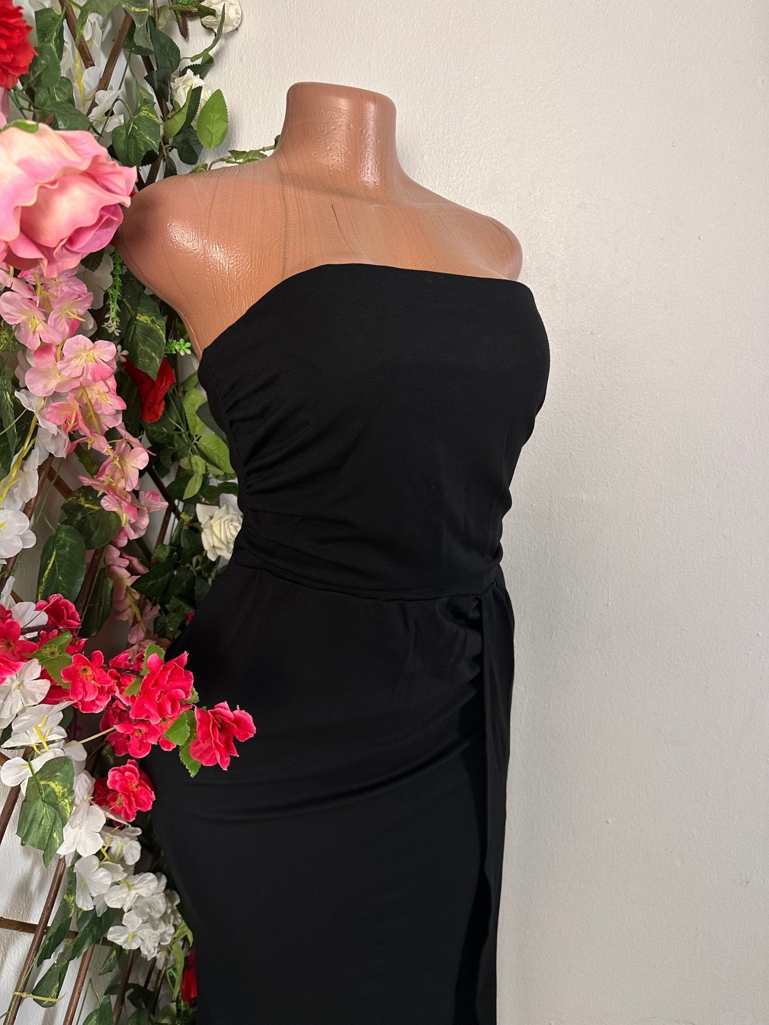 Robe soirée bustier longue avec fente - Perluna Store