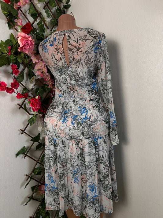 Robe mi - longue taille ajusté manches longue - Perluna Store