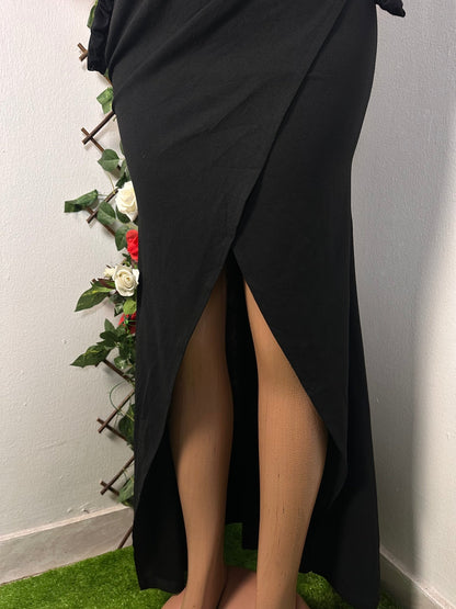 Robe élégante moulante longue manche en voile décolleté bardeau - Perluna Store