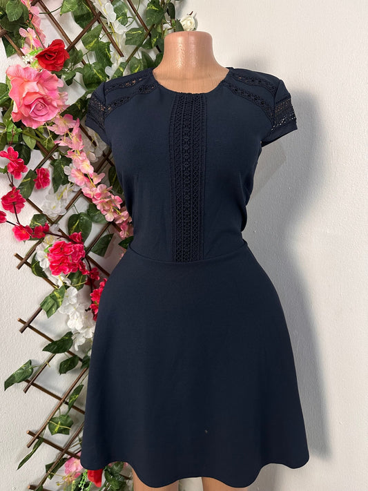 Robe évasé manche courte à colle rond - Perluna Store