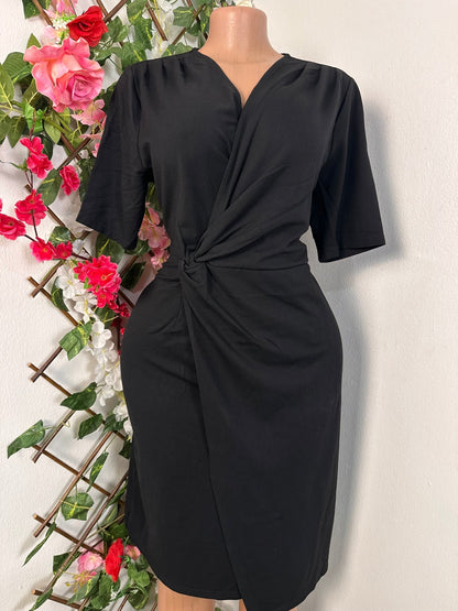Robe croisée drapé à manche courte - Perluna Store