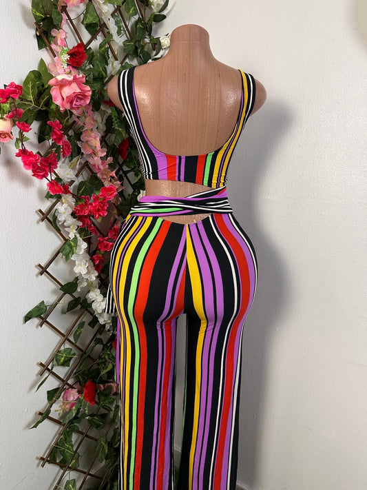Combinaison avec croptop a bretelle évasée - Perluna Store