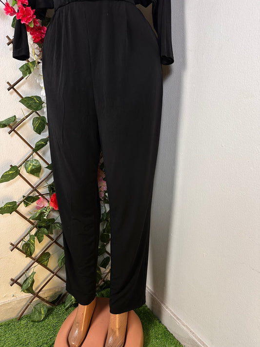 Combinaison décontracté à manche longue avec colle en V croisée - Perluna StorePerluna Store