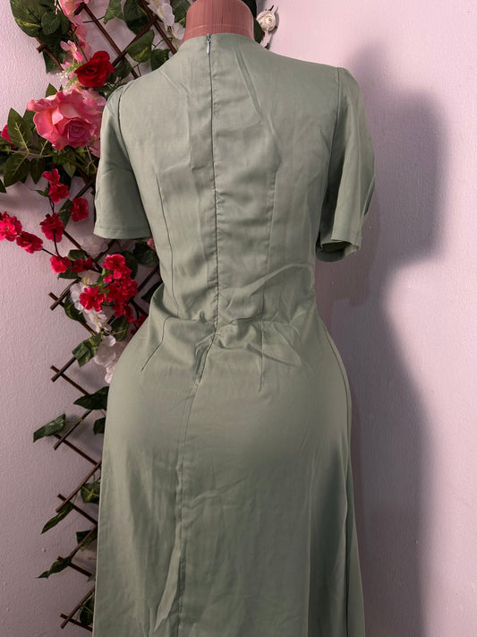 Robe longue à bouton manche courte - Perluna Store