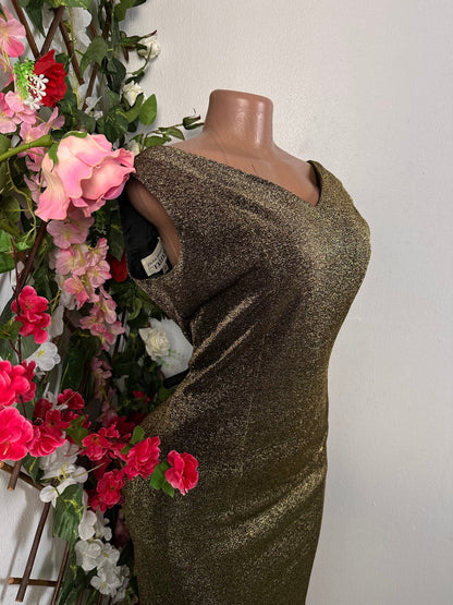 Robe soirée en pailleté colle bateau sans manche - Perluna Store