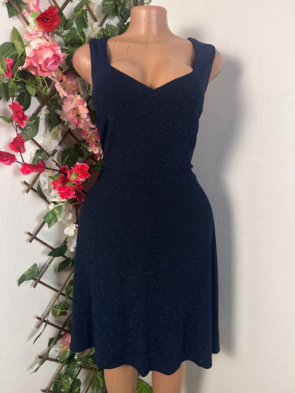 Robe évasée sans manche pailleté décolleté carrée - Perluna Store
