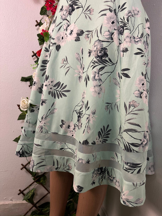 Robe élégante mi longue évasée sans manche à colle rond - Perluna Store