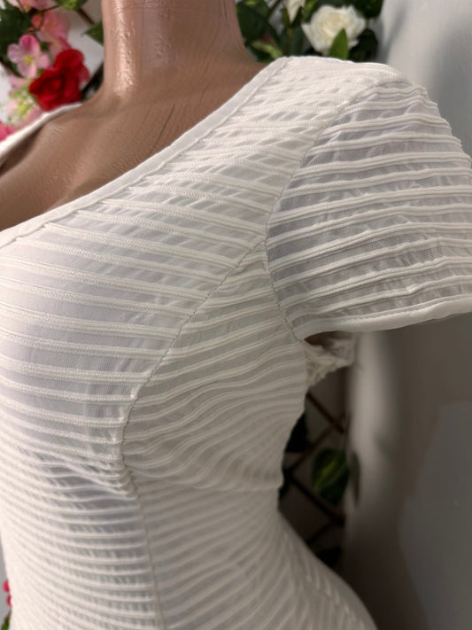 Robe évasée colle carré manche courte - Perluna Store