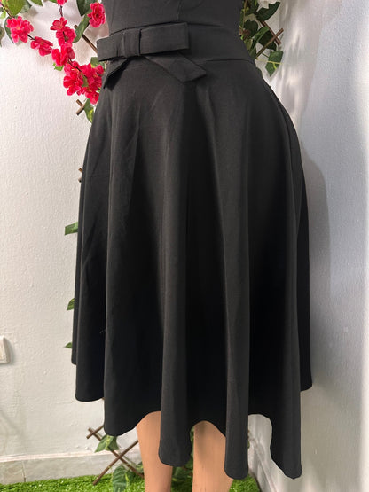 Robe évasée décolleté en treillis manche courte - Perluna Store