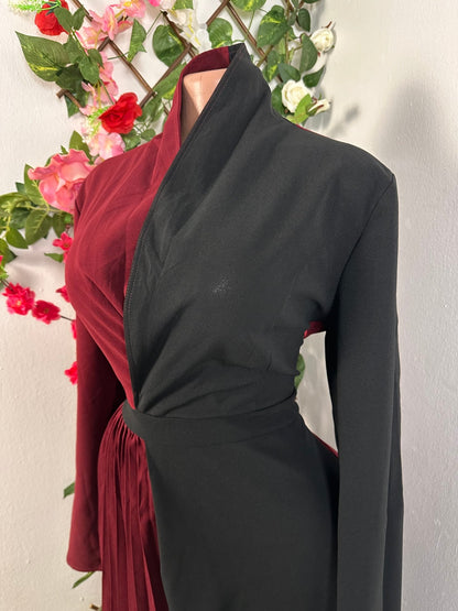 Robe 2 temps manche longue colle remonté mi longue - Perluna Store