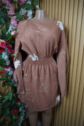 Robe tricot manches longue ceintrée-S