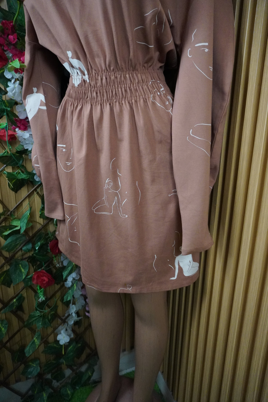 Robe tricot manches longue ceintrée-S